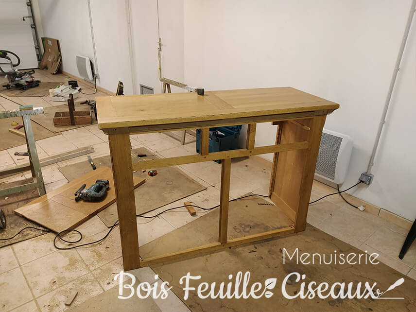 Recoupe et transformation d'un meuble en bois